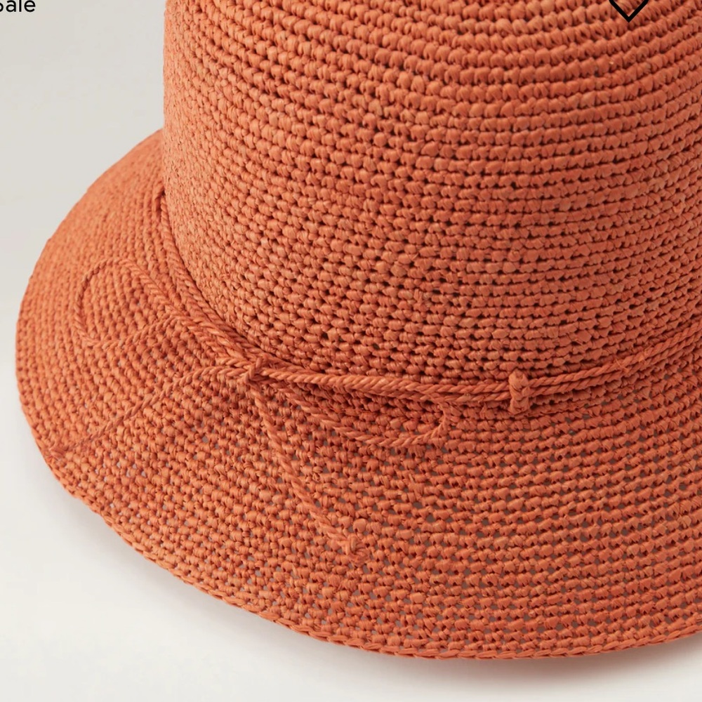 Helen Kaminski Orange Straw Hat - Picture 2 of 4